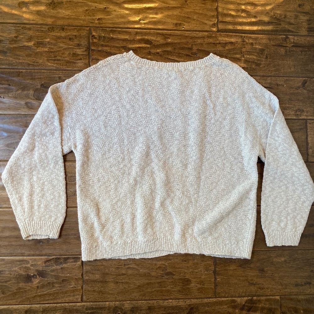 Garnet Hill Warfarer Women's XL Organic Cotton Sweater Relaxed Fit Coastal Grand - Picture 6 of 10
